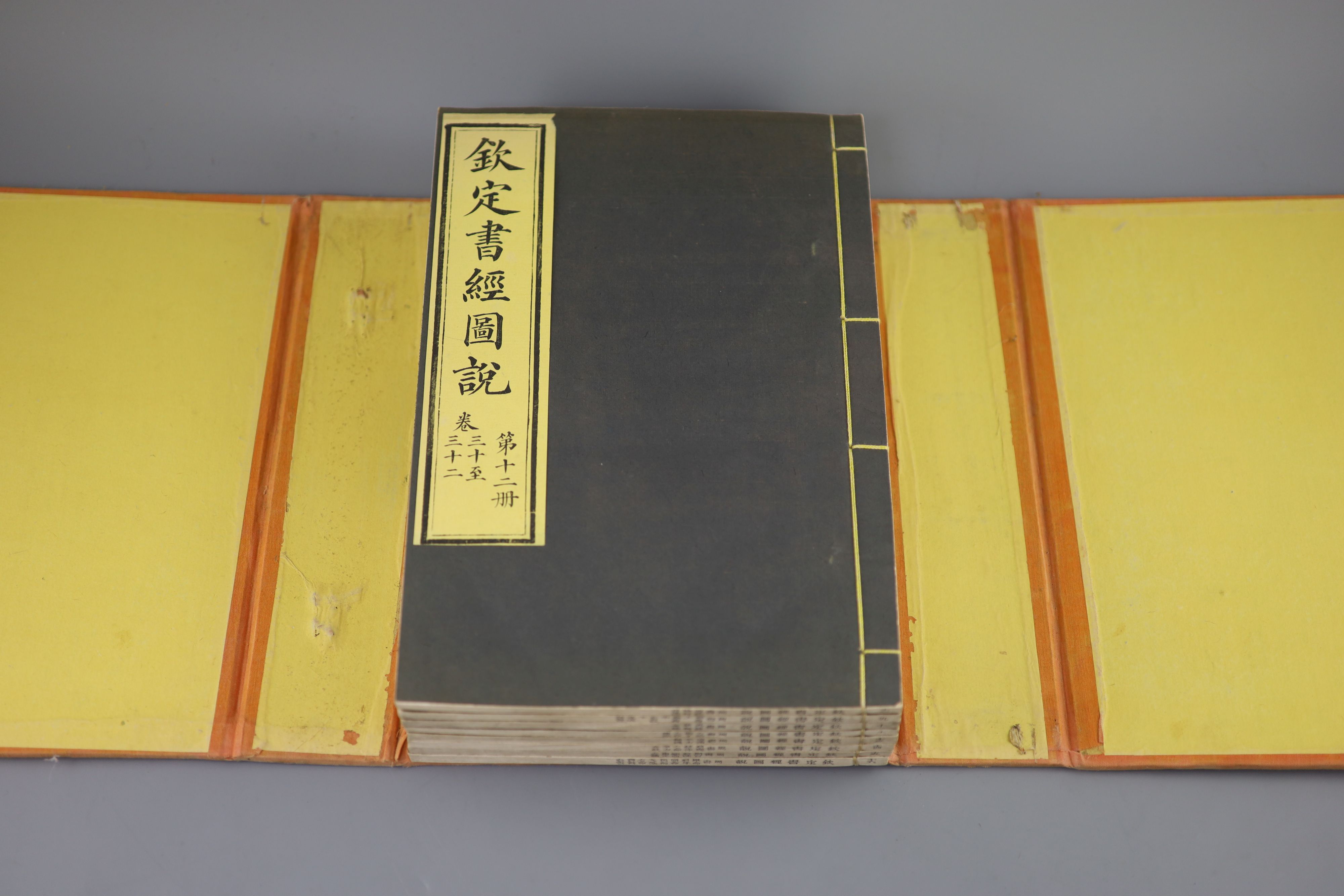 Rare Chinese book, Imperial Edition of the Illustrated Book of Documents Qinding shujing tushuo, Provenance - A. T. Arber-Cooke